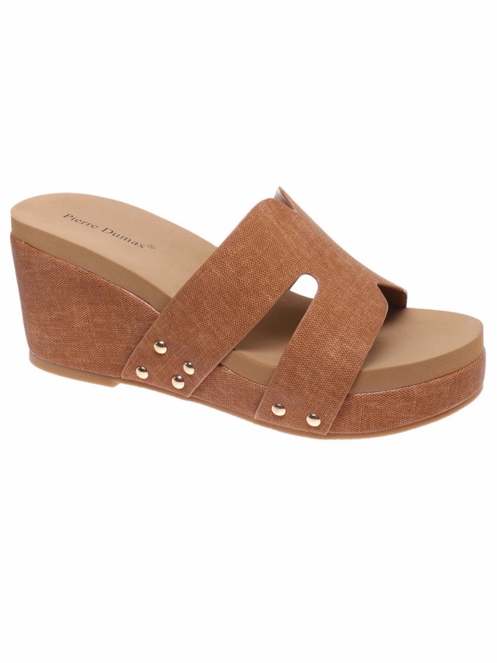 Pierre Dumas Vivian-1 Wedge Slide with Gold Studs